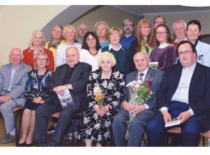 Prof. A. Žiliukas with members of the KTU academic community and the Independent Writers' Union after the presentation of the book "Inspired by Hills and Lakes" at the Maironis Lithuanian Literature Museum, 2021 (photo by Saulius Diliūnas, Prof. A. Žiliukas family archive)
