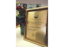 In 2023, for his active creative and publishing activities and strengthening the cultural image of the Zarasai region through poetry, Prof. A. Žiliukas was awarded the Feliksas Jakubauskas Prize and a laureate's diploma (photo by Inesa Dumbravienė, Prof. A. Žiliukas family archive).