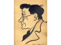 A caricature of K. Bar&scaron;auskas, 1936. (the original photograph is at Prof. K. Bar&scaron;auskas family archive)