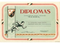 Diploma from the Žalgiris Sports Society to V. Jasiukevičius, winner of the KPI spinning competition, 1963 (L. Kudarienė family archive)