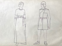 6th-10th century Baltic clothing. Drawing by M. Matu&scaron;akaitė, 1981. (the original drawing is at KTU Museum)