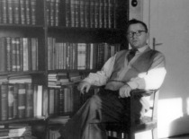 Prof. K. Bar&scaron;auskas in his work office at home, 1955. (the original photograph is at Prof. K. Bar&scaron;auskas family archive)