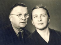 Kazimieras Bar&scaron;auskas with his wife Donata, 1958. (the original photograph is at Prof. K. Bar&scaron;auskas family archive)