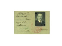 Identity document of Prof. K. Bar&scaron;auskas, February of 1941. (the original document is at KTU Museum)