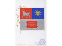 KTU flag design. Dail Arvydas Každailis, 2014 (Original &ndash; KTU Museum)