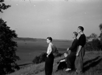 K. Sasnauskas with fellow students after voluntary work at the collective farm, 1956. (photograph by Konstantinas Sasnauskas, KTU museum)