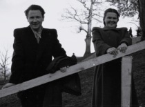 S. Kutkevičius with cousin at his homestead, 1950 (family archive of Prof. S. Kutkevičius)