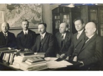 Executive Committee of the Teachers of Mathematics, Physics and Chemistry, 1929. From the left: 1st is Prof. Z. Žemaitis, 6th is Prof. K. Sleževičius. (the original photograph is at KTU Museum)