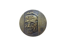 Medal for the 100th anniversary of Prof. K. Bar&scaron;auskas, 2004. Sculptor Stasys Žirgulis. (the original medal is at KTU Museum)