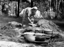 At Rubikiai Lake, 1957. (photograph by Konstantinas Sasnauskas, KTU museum)