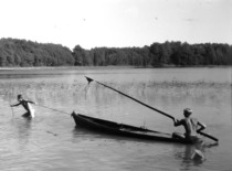 Fishing in Rubikiai Lake, 1957 (photograph by Konstantinas Sasnauskas, KTU museum)