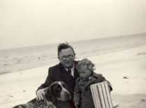 K. Bar&scaron;auskas with his son Jonas 1947. (the original photograph is at Prof. K. Bar&scaron;auskas family archive)
