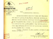 Application of the Dean Prof. Z. Žemaitis to VDU Rector regarding the appointment of Kazimieras Bar&scaron;auskas the senior laboratory assistant, 1932. (the original document is at KTU Archive)