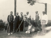 Prof. Z. Žemaitis and Prof. K. Sleževičius with their families, circa 1932. (the original photograph is at KTU Museum)