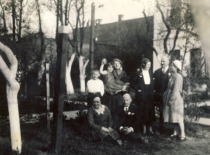 Prof. Z. Žemaitis and Prof. K. Sleževičius with their families, circa 1932. (the original photograph is at KTU Museum)