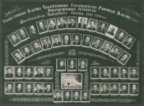 Vignette of the last class of Kaunas State University and the first class of the Kaunas Polytechnic Institute Faculty of Mechanics, 1951 (KTU Museum)