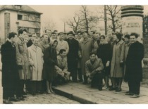 J. Matulionis with KPI students and colleagues, around 1956 (Prof. J. Matulionis family archive)