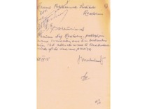 J. Matulionis's statement to KPI rector K. Bar&scaron;auskas regarding dismissal from the position of Dean of the Faculty of Electrical Engineering, 1962 (KTU archives)