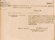 Minutes of the meeting of the Faculty Council of Technology of Vytautas Magnus University in Kaunas on the election of Prof. J. Indriūnas as dean, September 1944 (KTU archive)