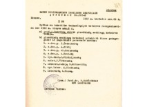 Order of KPI Rector Prof. K. Bar&scaron;auskas on the appointment of Prof. J. Indriūnas as Head of the Department of Fibrous Materials, 1962 (KTU archive)