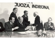 Commemoration of Prof. J. Indriūnas's 80th birthday at KPI, 1976 (KTU Museum)