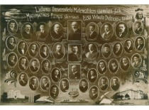 Vignette of the 1930 class of the Department of Mathematics-Physics, Faculty of Mathematics and Natural Sciences, University of Lithuania (Archive of Prof. J. Matulionis's family)