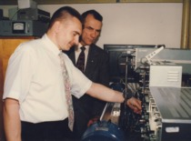 Ph.D. candidate Kęstutis Tarasevičius and Prof. A. Federavičius, 1995 (KTU Museum)