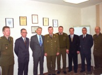 Representatives of KTU and the Lithuanian Military Academy at the signing of the agreement in 2001 (Photo by J. Klėmanas, KTU Photo Archive)