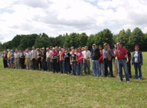 The staff of the KTU Faculty of Mechanics and Mechatronics with Dean Prof. A. Fedaravičius at the end-of-academic-year celebration, 2005 (Photo by J. Klėmanas, KTU Photo Archive)