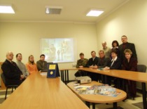 The training equipment for firing 60&ndash;120 mm mortars was named &ldquo;Lithuanian Product of the Year 2005.&rdquo; The team from the Institute of Defense Technologies with the award, 2005 (KTU Museum)
