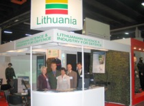The staff of the KTU Institute of Defense Technologies at a trade fair, 2006 (KTU Museum)