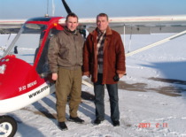 Prof. A. Fedaravičius with his colleague, pilot Assoc. Prof. Darijus Pogodinas, 2007 (Prof. A. Fedaravičius&rsquo;s family archive)