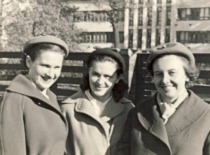 Colleagues D. Vektarienė, B. Girčienė, and V. Zelionkaitė, 1960 (KTU Museum)